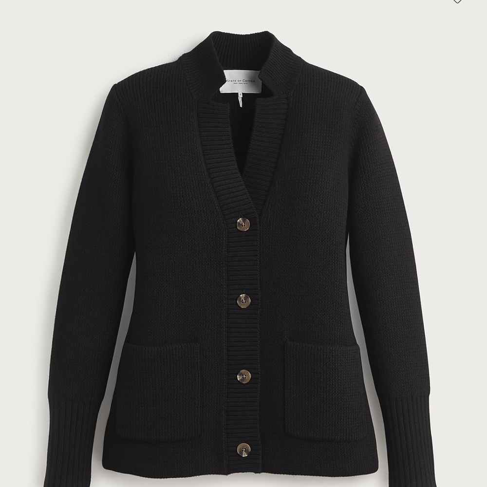 NWT Elegant Black Button-Up Women's Cardigan